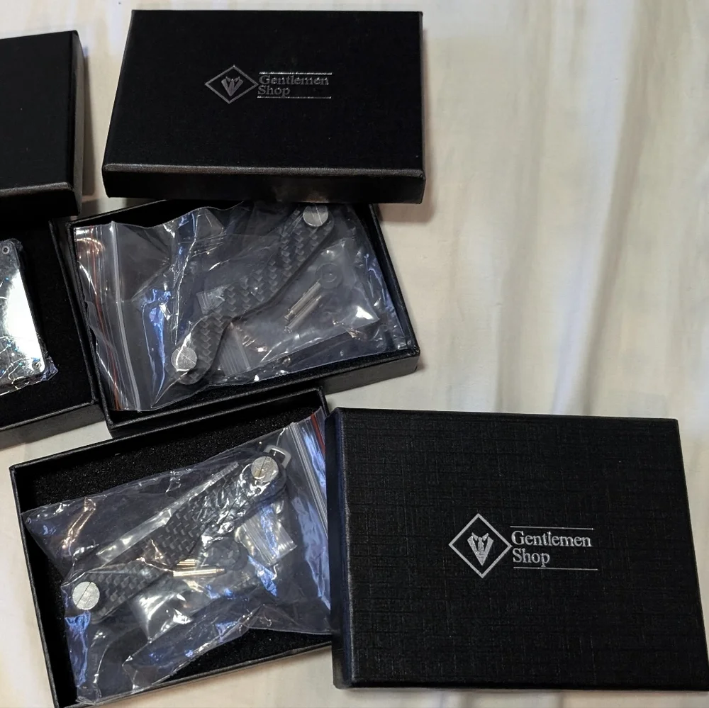 2x New Open Box Men's Gentlemen Shop Slim Key Holder, In Black, Metal